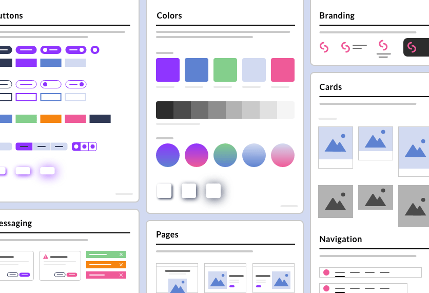Illustration of a stickersheet of UI components